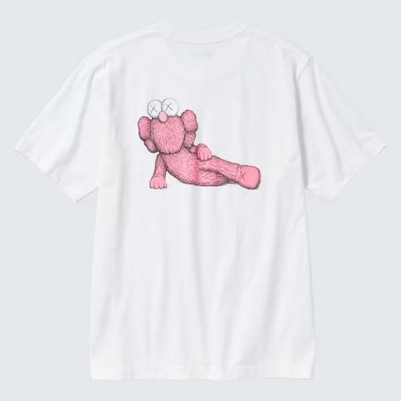 Uniqlo UT x Kaws Short Sleeve Graphic T-Shirt 2023 White Pink XS - Picture 1 of 3